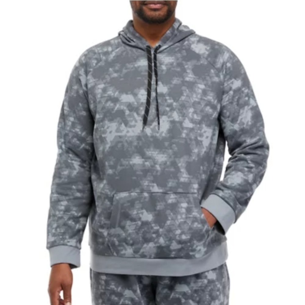 Zeros Men's Big & Tall Fleece Hoodie Slate Tile - Size L Tall